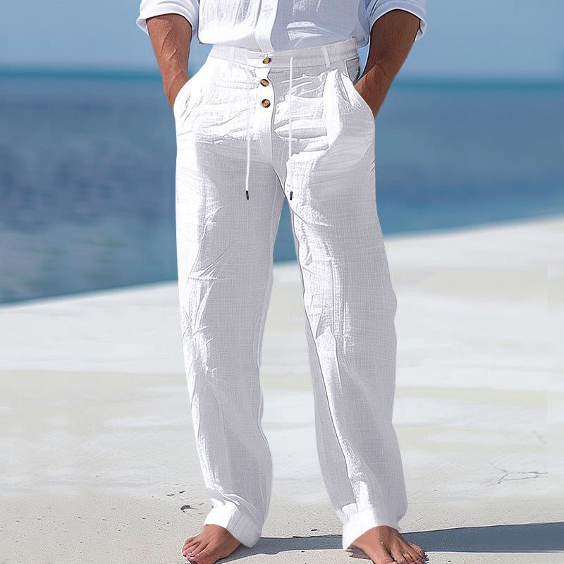 Pantaloni Vita Alta da Uomo Gamba Dritta — foto 3