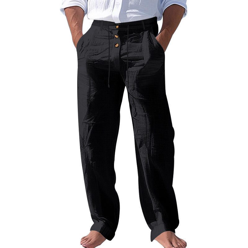 Pantaloni Vita Alta da Uomo Gamba Dritta — foto 5