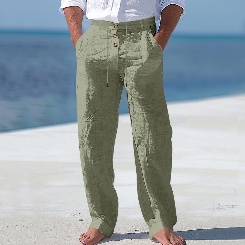 Pantaloni Vita Alta da Uomo Gamba Dritta — foto 9
