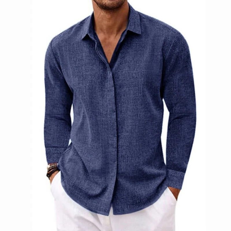 Camicia Manica Lunga da Uomo Vestibilità Rilassata — foto 10