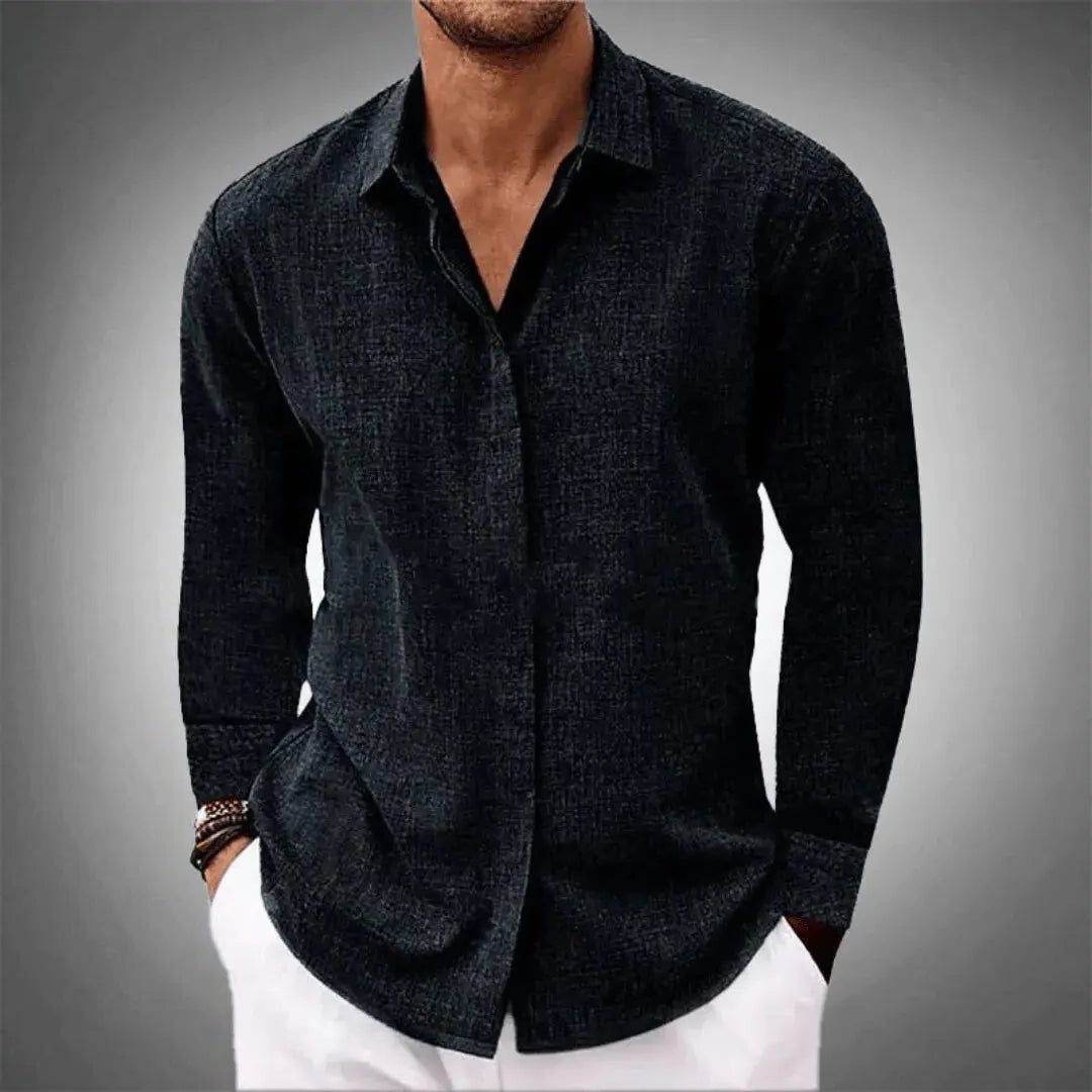 Camicia Manica Lunga da Uomo Vestibilità Rilassata — foto 2