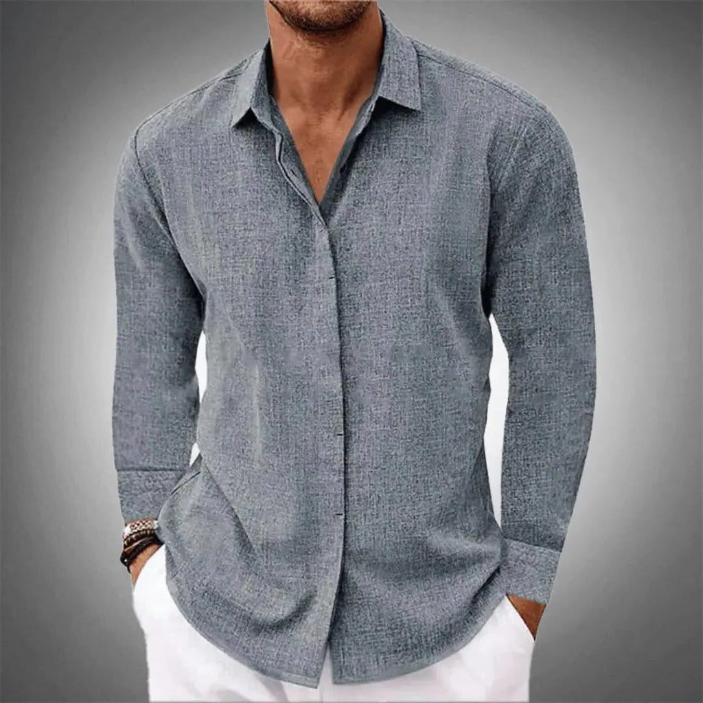 Camicia Manica Lunga da Uomo Vestibilità Rilassata — foto 3