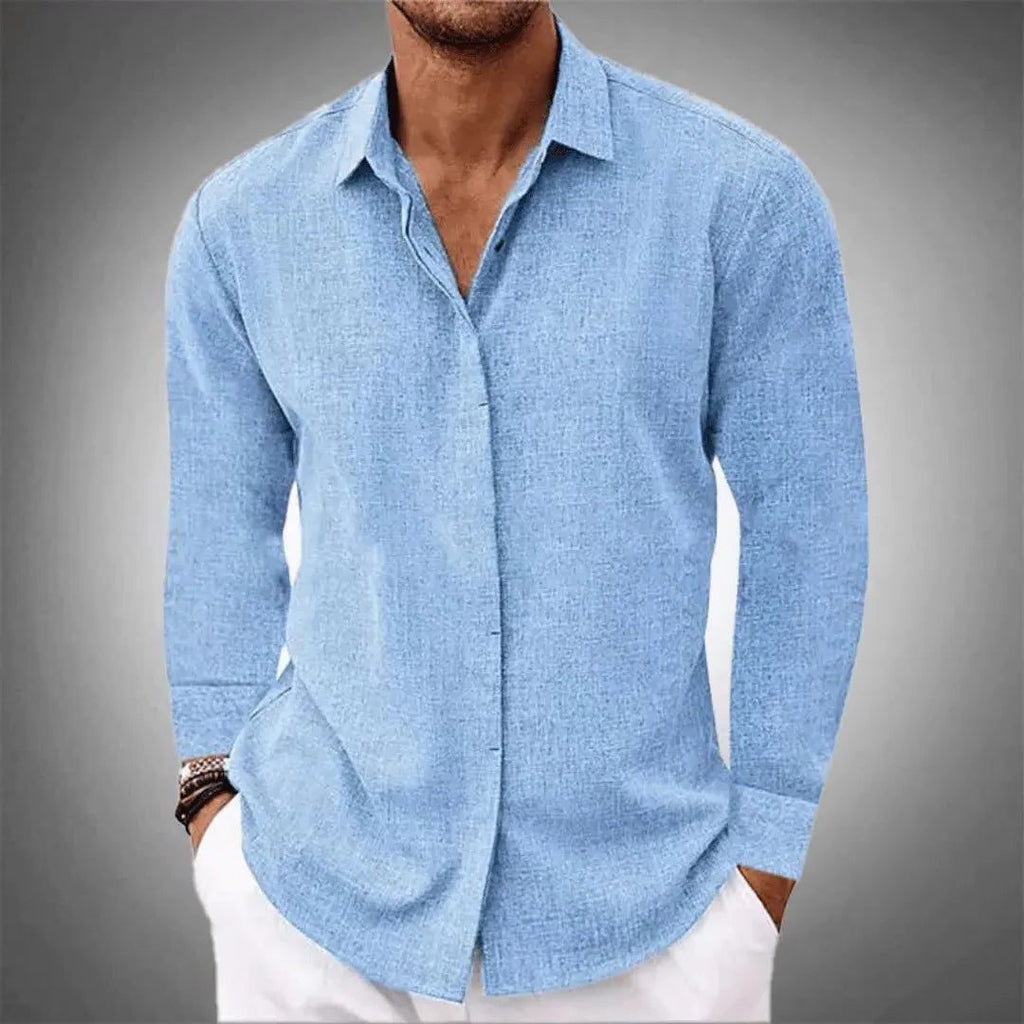 Camicia Manica Lunga da Uomo Vestibilità Rilassata — foto 4