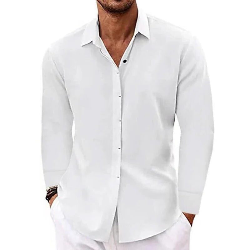 Camicia Manica Lunga da Uomo Vestibilità Rilassata — foto 8