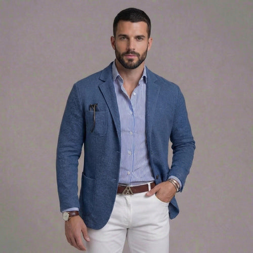 Blazer da Uomo con Revers a Lancia e Taschino — foto 2