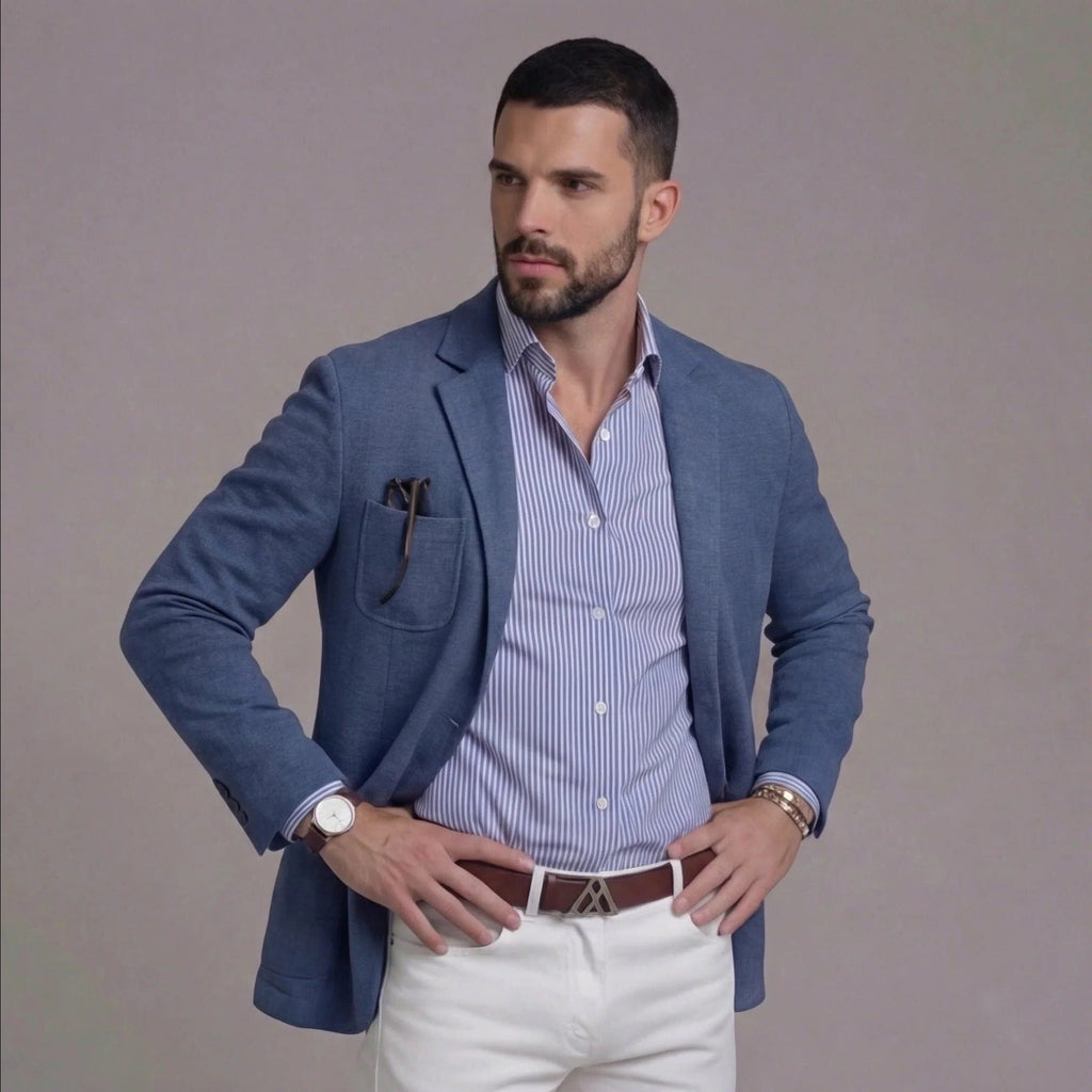Blazer da Uomo con Revers a Lancia e Taschino — foto 3