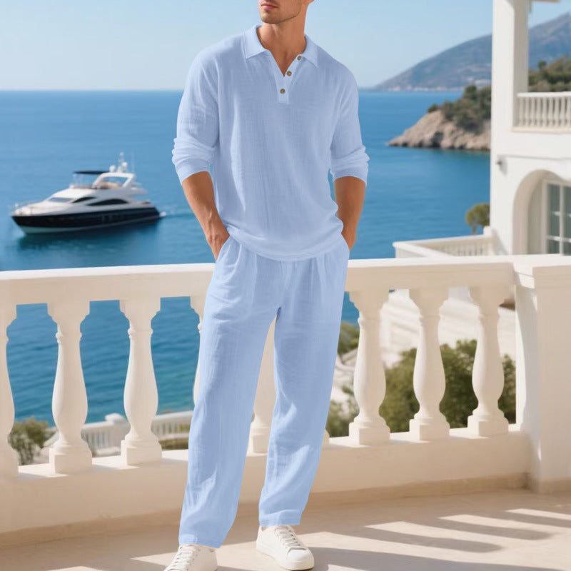 Set Camicia e Pantaloni da Uomo a Vita Elastica — foto 8