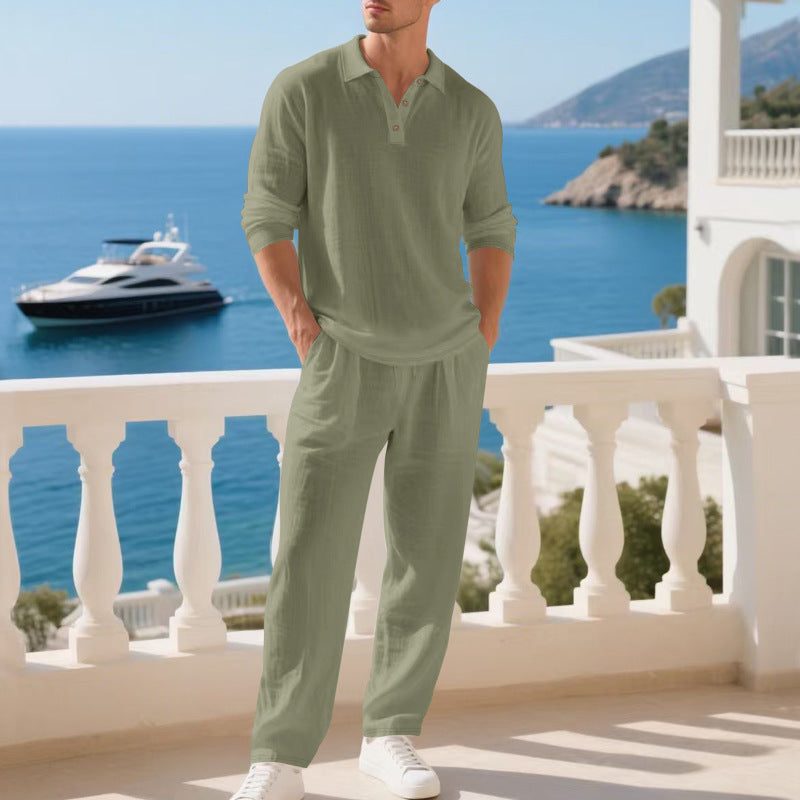 Set Camicia e Pantaloni da Uomo a Vita Elastica — foto 9