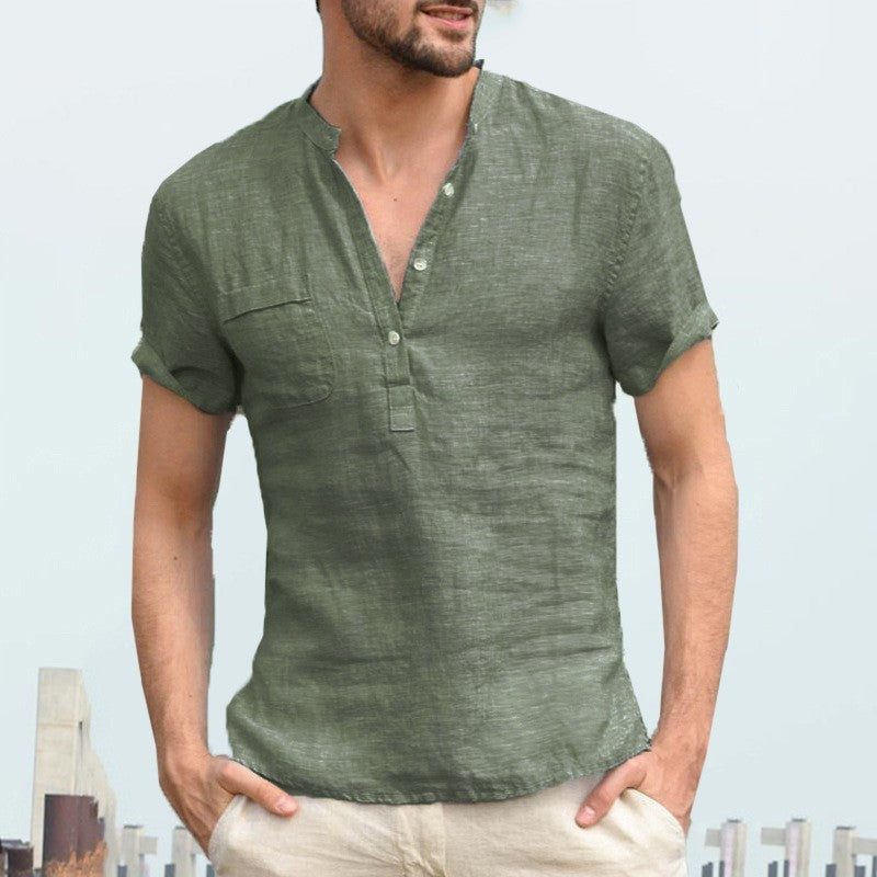 Henley da Uomo Naturale a Maniche Corte — foto 5