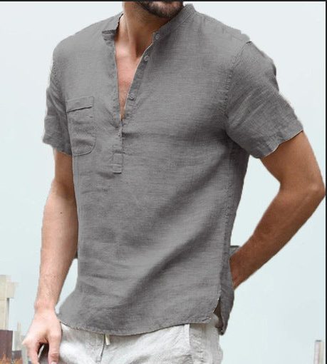 Henley da Uomo Naturale a Maniche Corte — foto 6