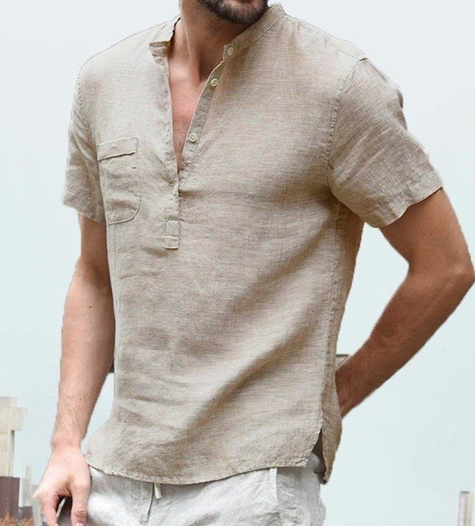 Henley da Uomo Naturale a Maniche Corte — foto 7