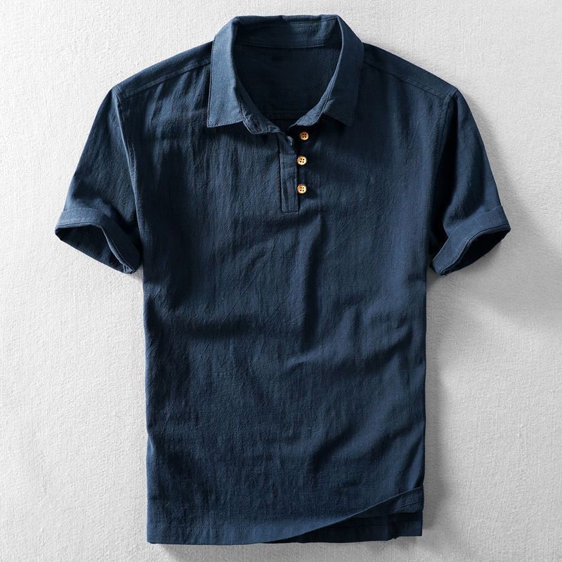 Polo in Lino da Uomo Naturale e Casual