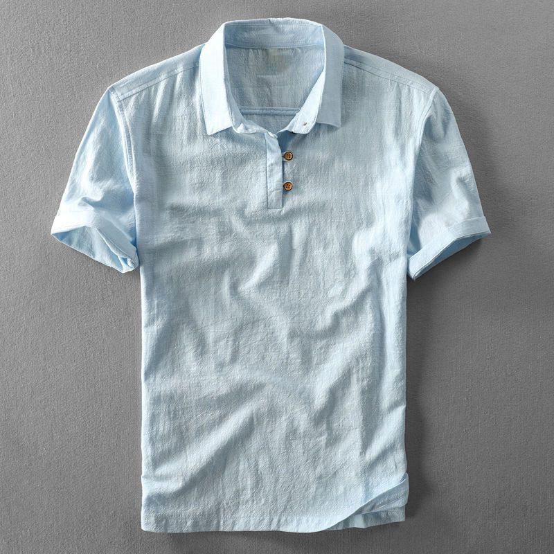 Polo in Lino da Uomo Naturale e Casual — foto 2