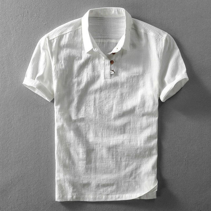 Polo in Lino da Uomo Naturale e Casual — foto 3