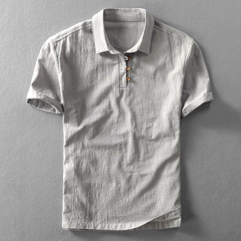 Polo in Lino da Uomo Naturale e Casual — foto 4