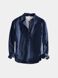 Camicia Collo Coreano da Uomo Maniche Arrotolabili