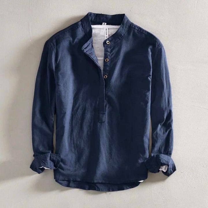 Camicia Collo Coreano da Uomo Maniche Arrotolabili — foto 2