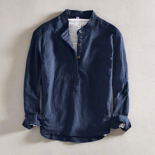 Camicia Collo Coreano da Uomo Maniche Arrotolabili — foto 2