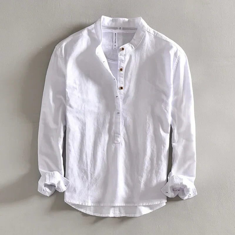 Camicia Collo Coreano da Uomo Maniche Arrotolabili — foto 5