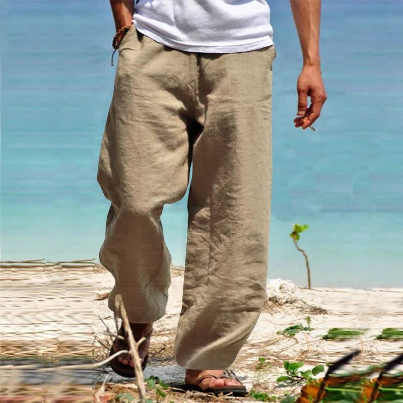 Pantaloni a Gamba Dritta da Uomo Stile Resort