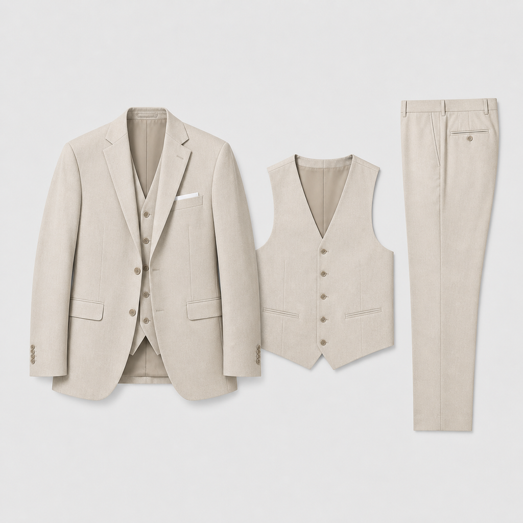 Completo da Uomo Leggero in Tre Pezzi con Gilet