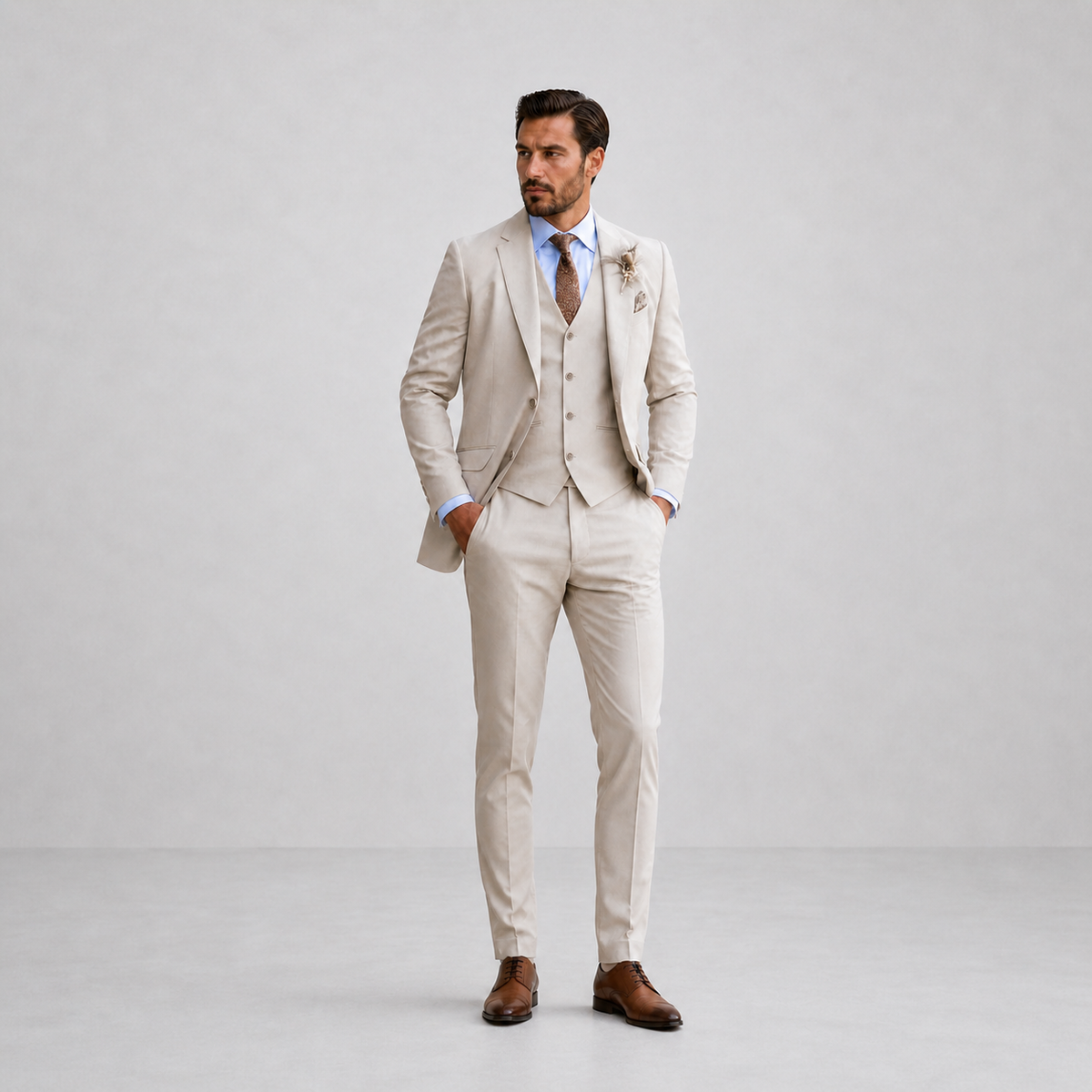 Completo da Uomo Leggero in Tre Pezzi con Gilet — foto 2