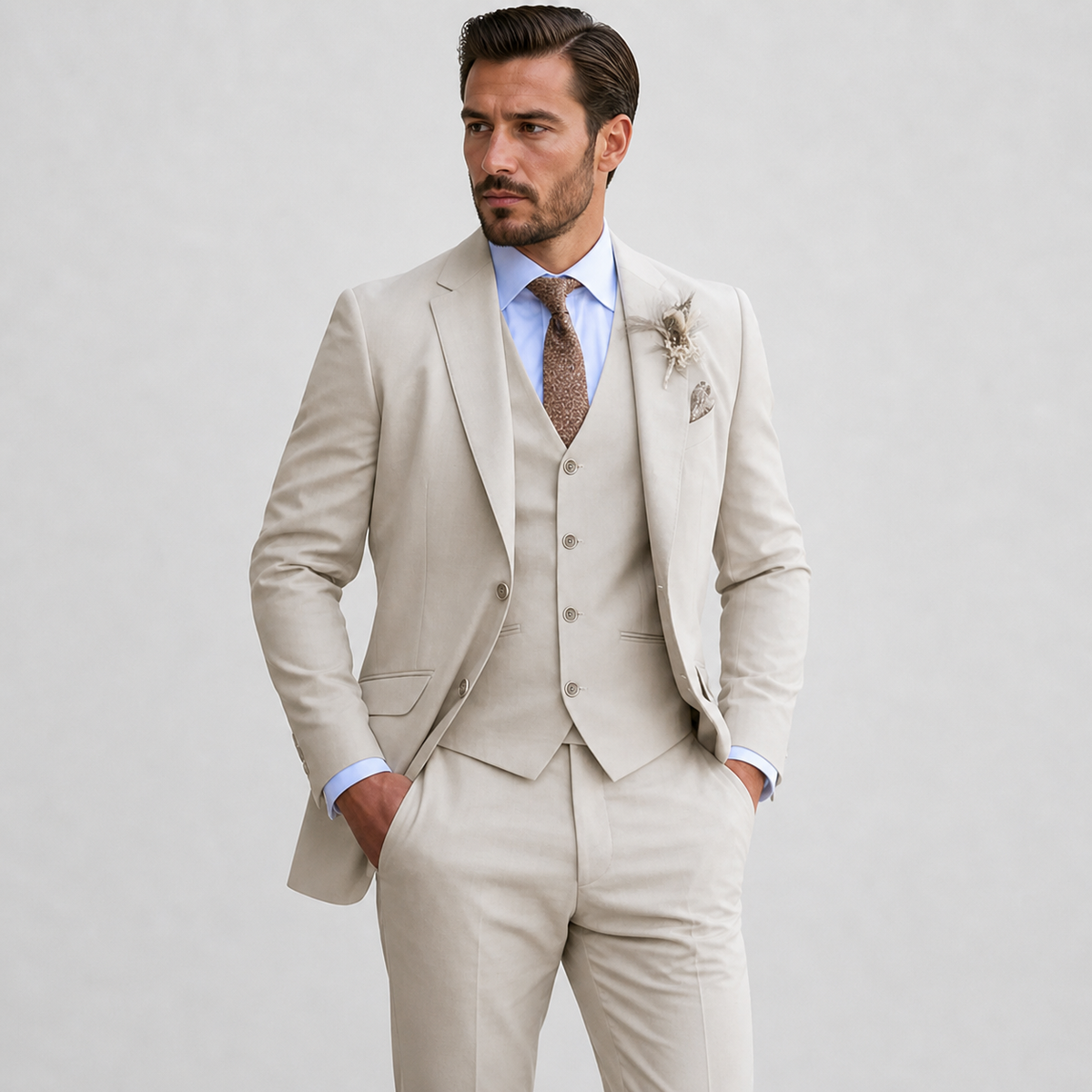 Completo da Uomo Leggero in Tre Pezzi con Gilet — foto 5