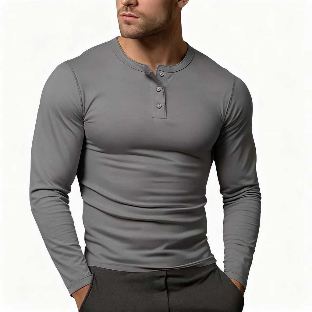 Maglia Henley da Uomo Manica Lunga
