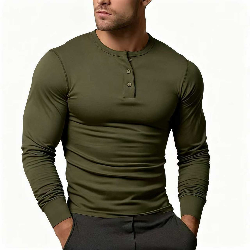 Maglia Henley da Uomo Manica Lunga — foto 2