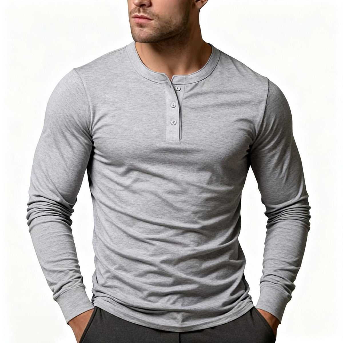 Maglia Henley da Uomo Manica Lunga — foto 4