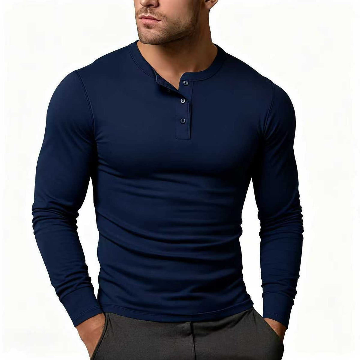 Maglia Henley da Uomo Manica Lunga — foto 5