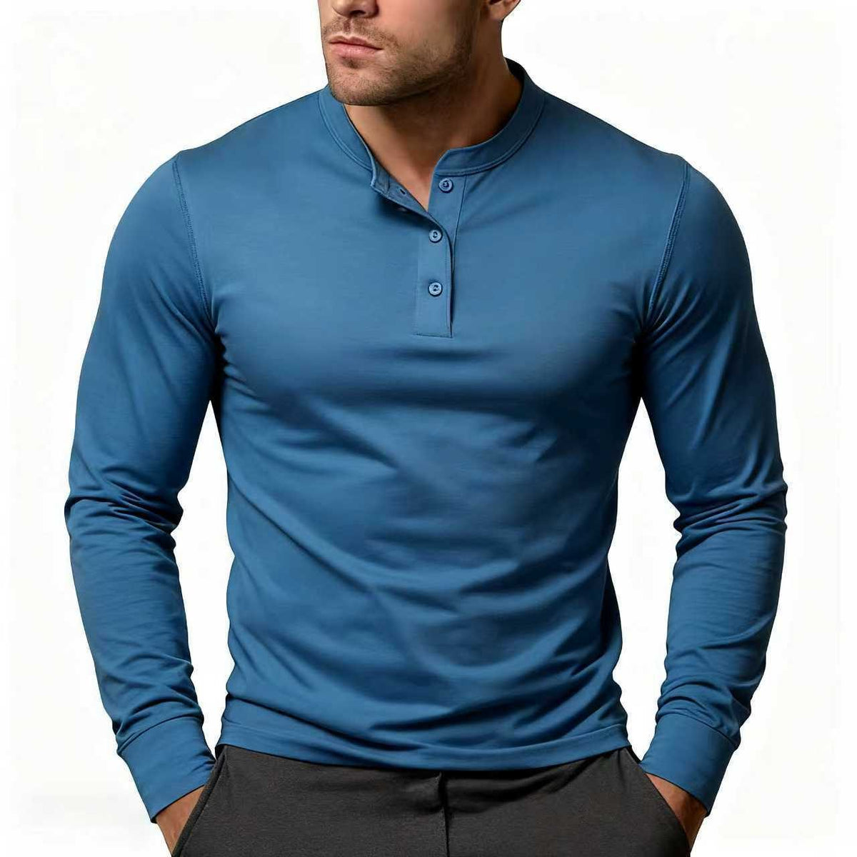 Maglia Henley da Uomo Manica Lunga — foto 9
