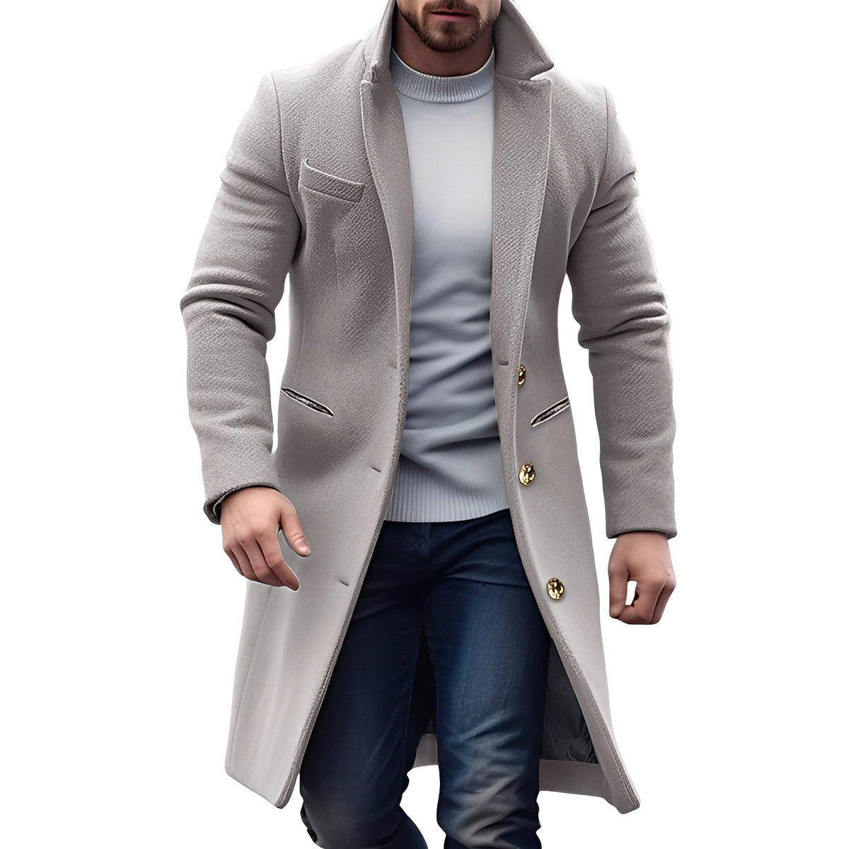 Cappotto Lungo da Uomo in Lana Sotto il Ginocchio — foto 2