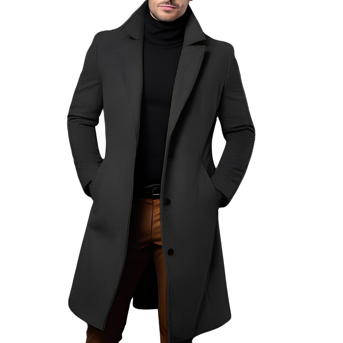 Cappotto Lungo da Uomo in Lana Sotto il Ginocchio — foto 4