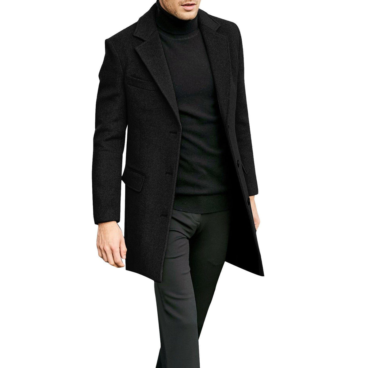Cappotto Lungo da Uomo in Lana Chiusura Nascosta — foto 2