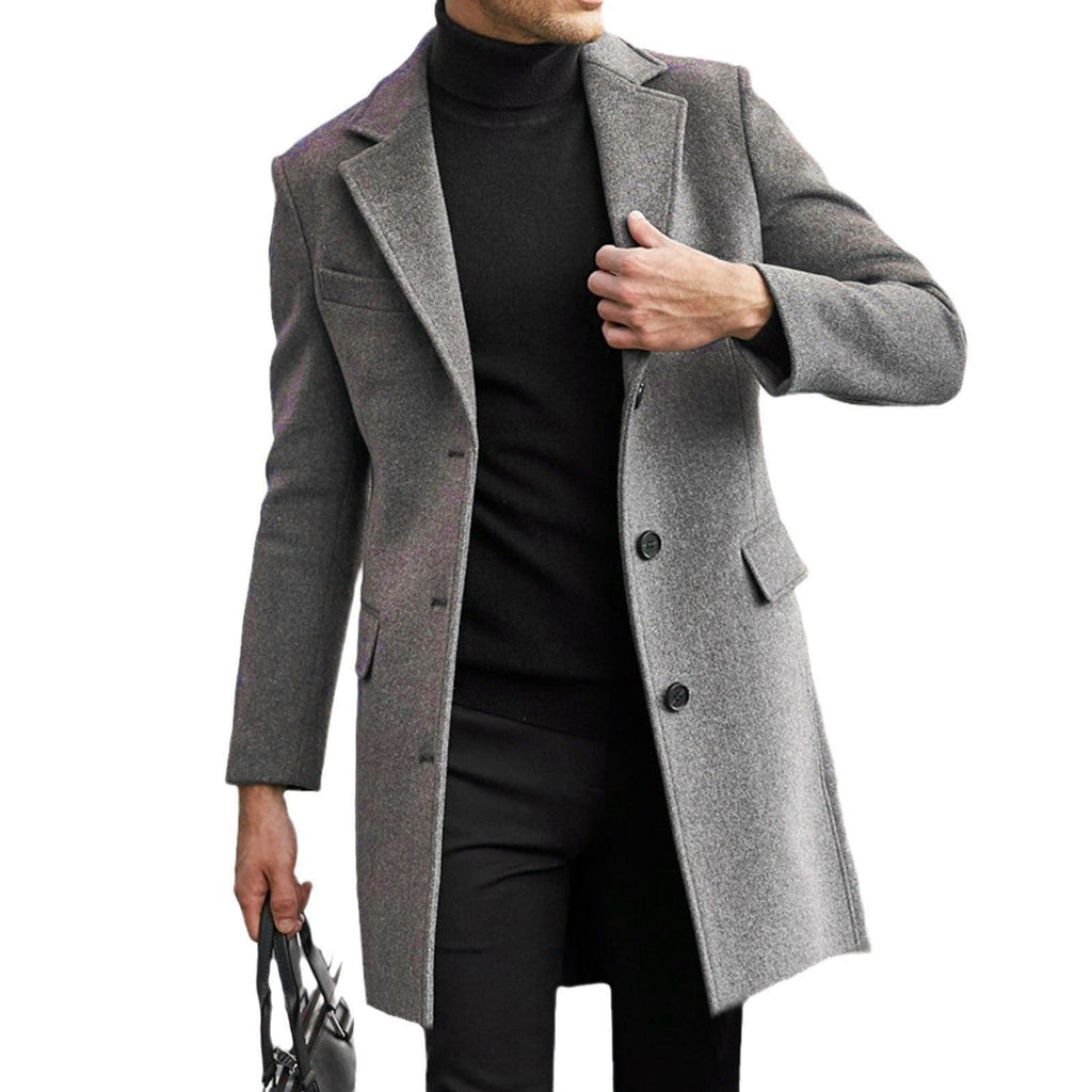 Cappotto Lungo da Uomo in Lana Chiusura Nascosta — foto 5