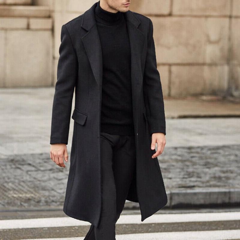 Cappotto Lungo da Uomo in Lana con Revers — foto 2