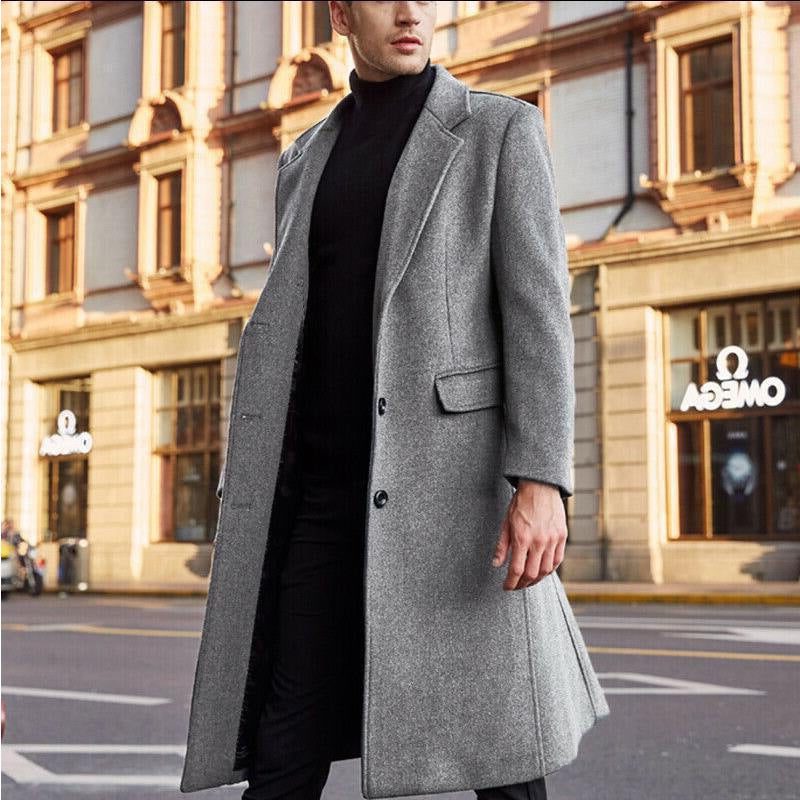 Cappotto Lungo da Uomo in Lana con Revers — foto 3