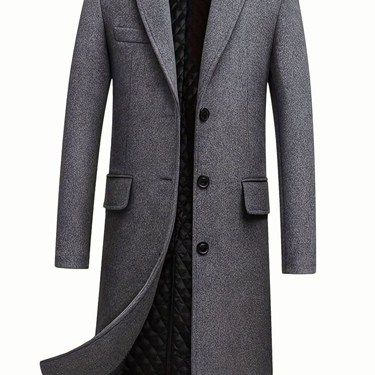 Cappotto Lungo da Uomo con Revers a Lancia
