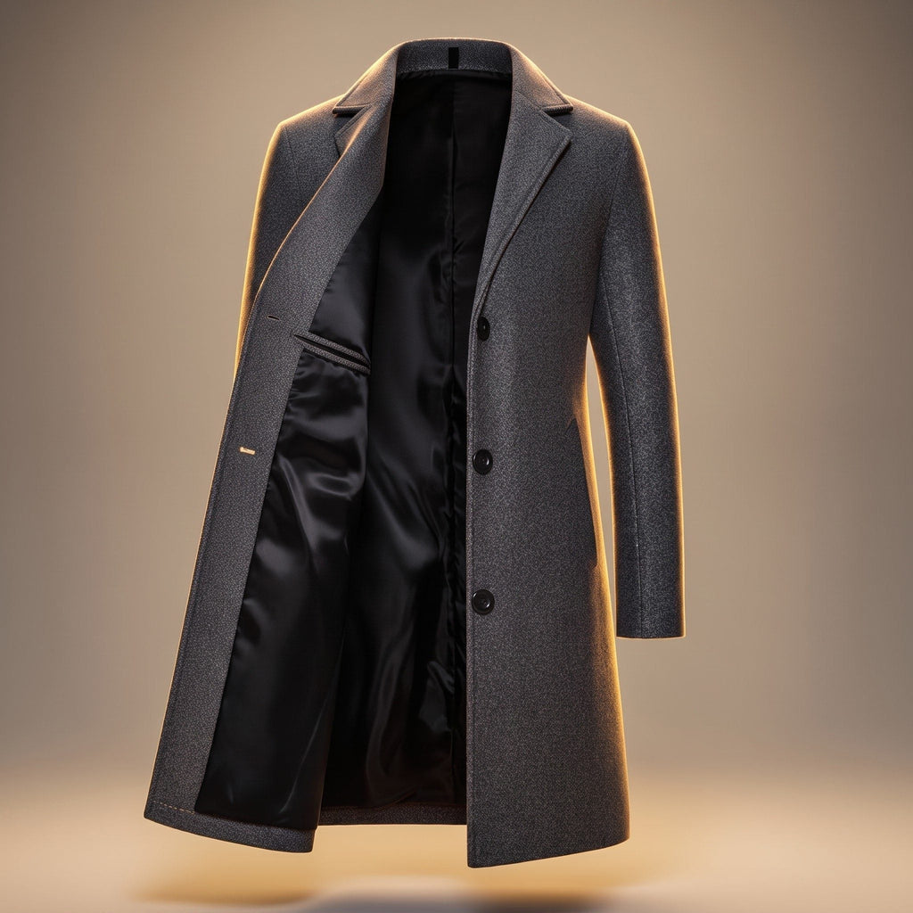 Cappotto Lungo Monopetto da Uomo Fino al Ginocchio — foto 3