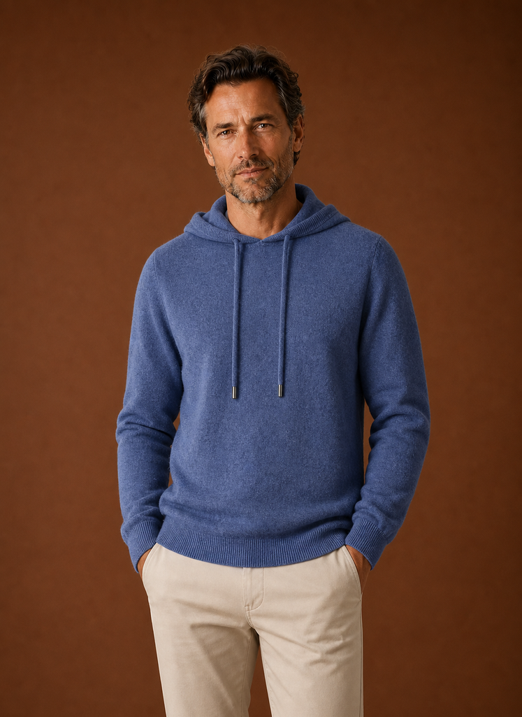 Maglione con Cappuccio da Uomo Effetto Cashmere