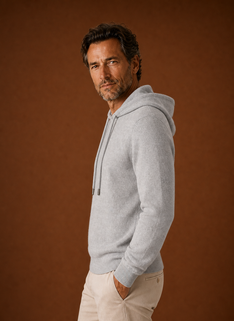 Maglione con Cappuccio da Uomo Effetto Cashmere — foto 11