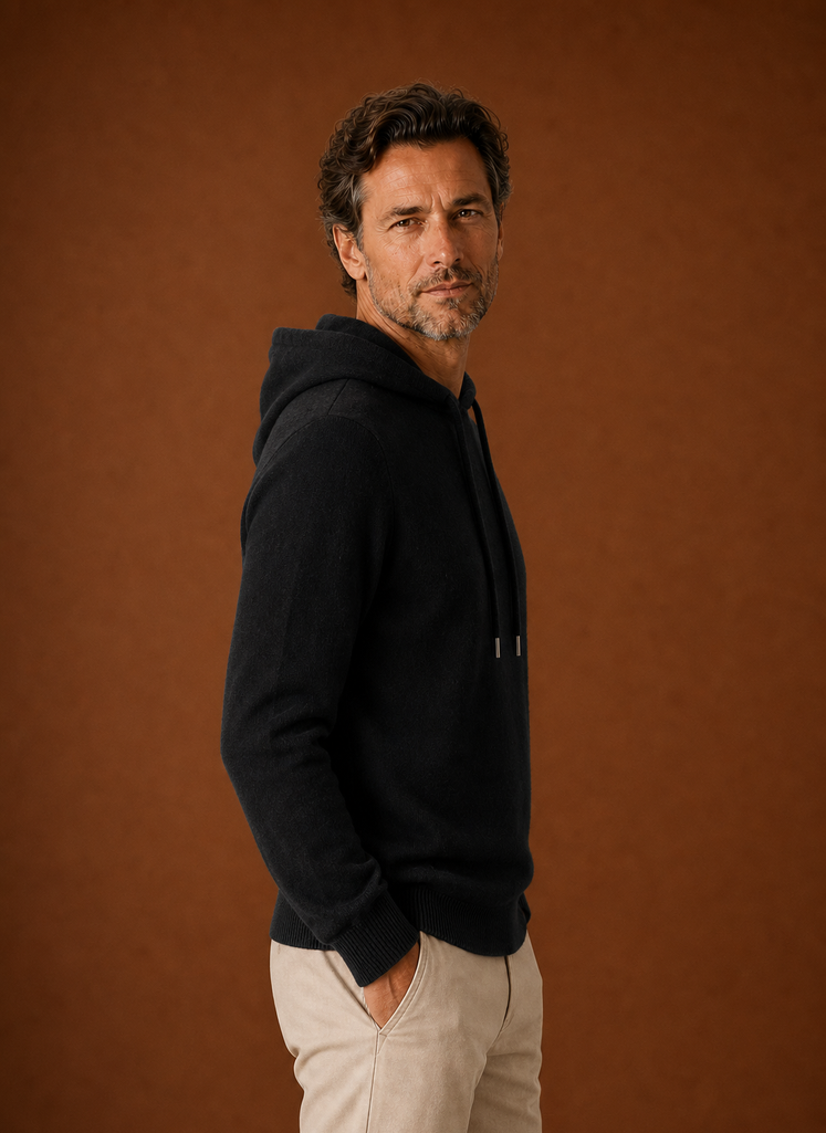 Maglione con Cappuccio da Uomo Effetto Cashmere — foto 6