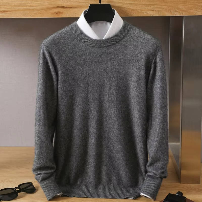 Maglione in Cashmere da Uomo Girocollo Manica Lunga — foto 10