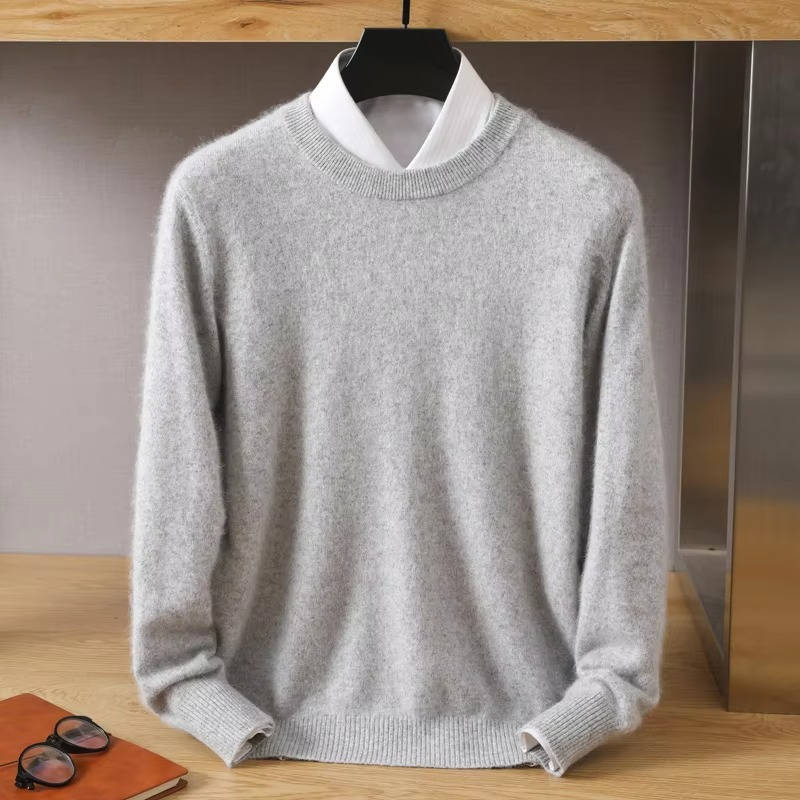 Maglione in Cashmere da Uomo Girocollo Manica Lunga — foto 11