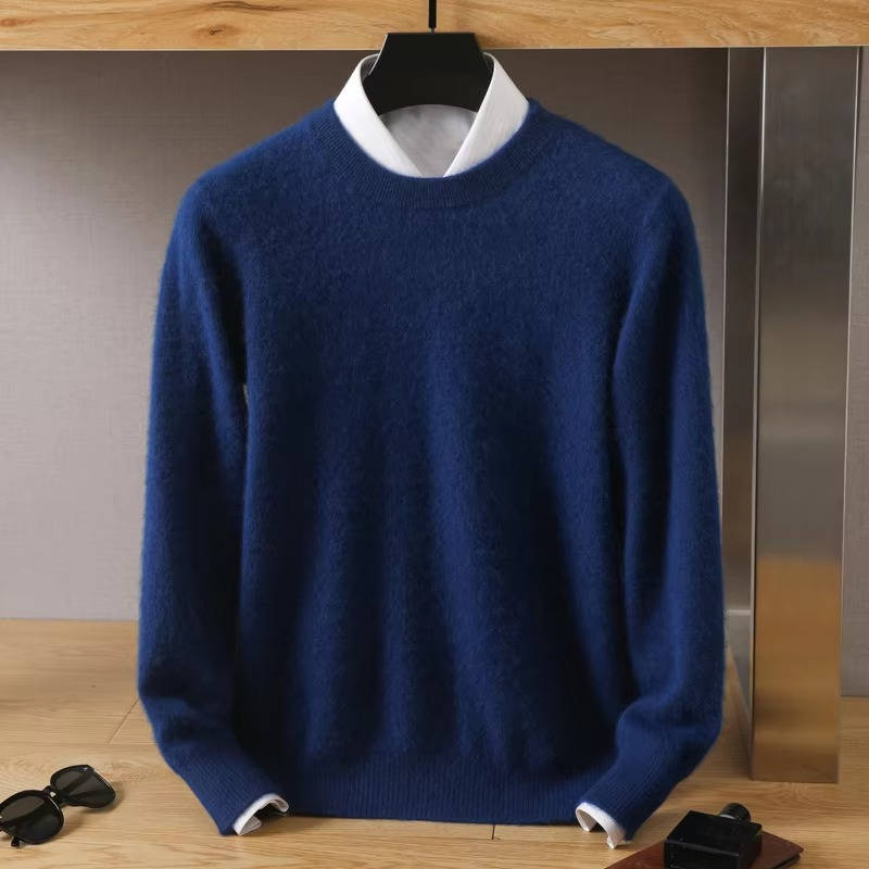 Maglione in Cashmere da Uomo Girocollo Manica Lunga — foto 13
