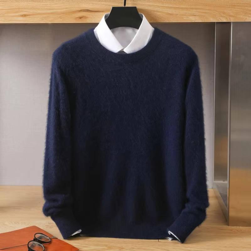 Maglione in Cashmere da Uomo Girocollo Manica Lunga — foto 14
