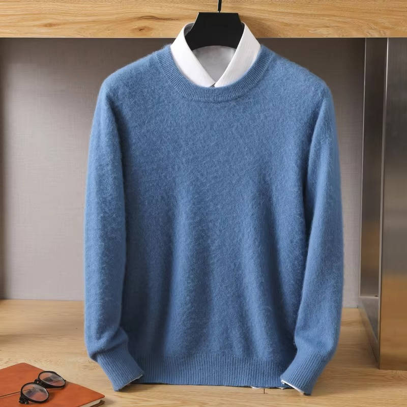 Maglione in Cashmere da Uomo Girocollo Manica Lunga — foto 16