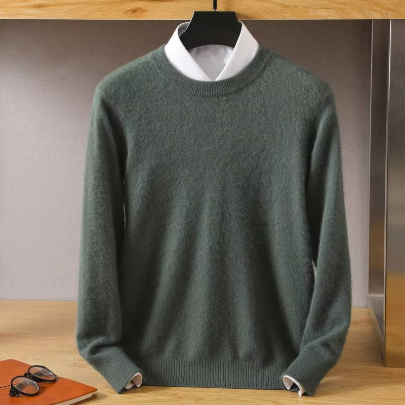 Maglione in Cashmere da Uomo Girocollo Manica Lunga — foto 8