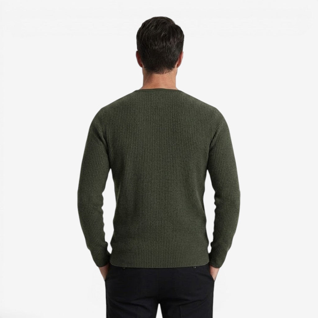 Maglione a Coste da Uomo con Collo Serafino — foto 12